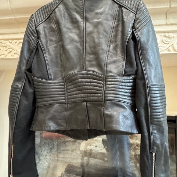 Bebe Black Moto lamb Leather jacket Medium - Picture 8 of 10